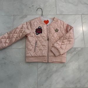 Girls size 5 rose gold/pink zip up jacket